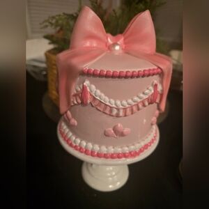 Cupcakes & Cashmere Elegant Pink Bow Cake Decor